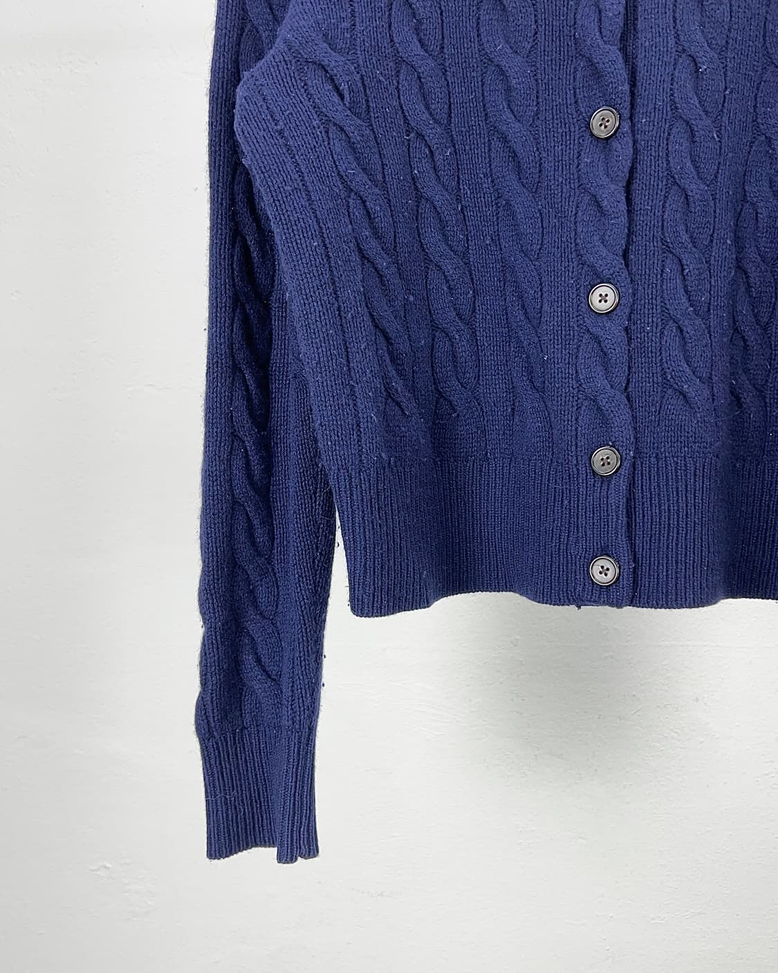 폴로 랄프로렌 네이비 캐시미어 혼방 케이블 니트 가디건 상품이미지4