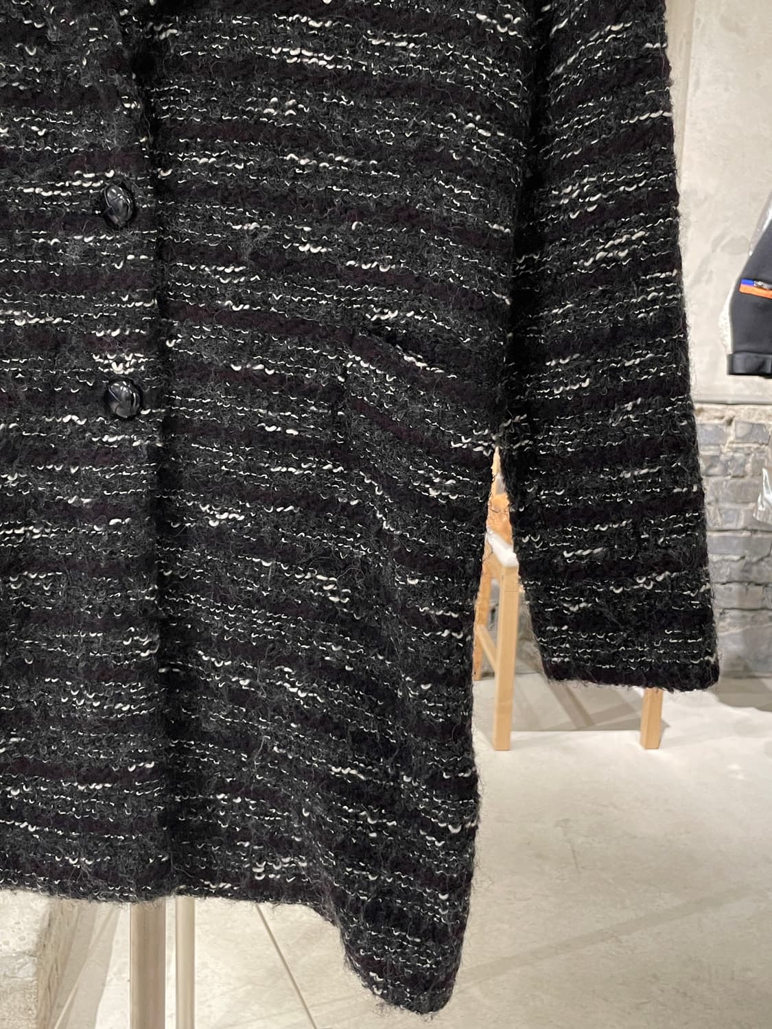 이자벨 마랑 에뚜왈 차콜 스트라이프 체스넛 버튼 알파카 울 자켓 상품이미지5