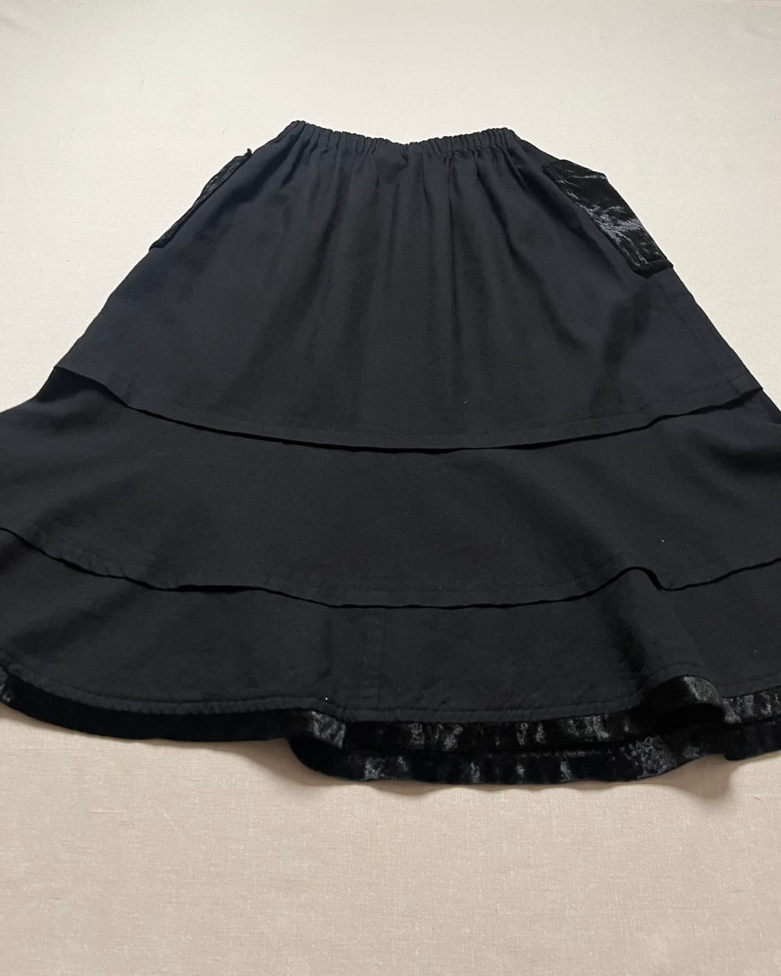 꼼데가르송 울 티어드 스커트 벨벳 트림 comme des garcons 상품이미지8