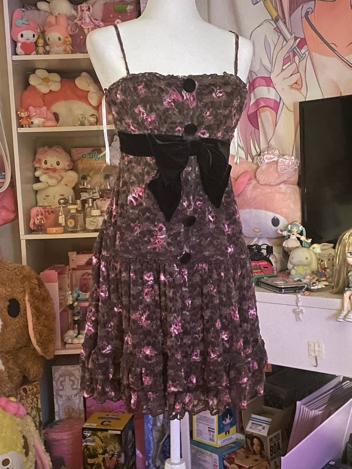 리즈리사 초코 플로럴 리본 레이스 원피스 큐롯 히메갸루 라떼갸루 플라워 상품이미지1