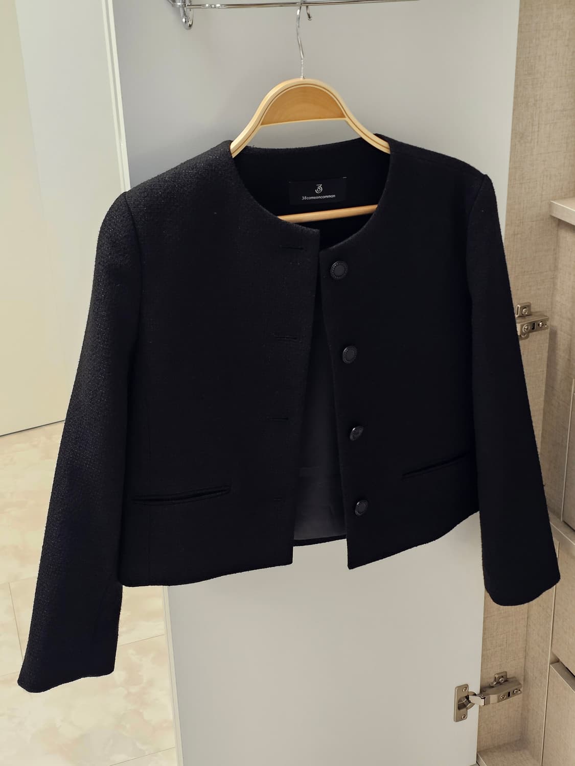 38컴온커먼 트위드 자켓 블랙 (메탈사 은은글리터) 상품이미지5