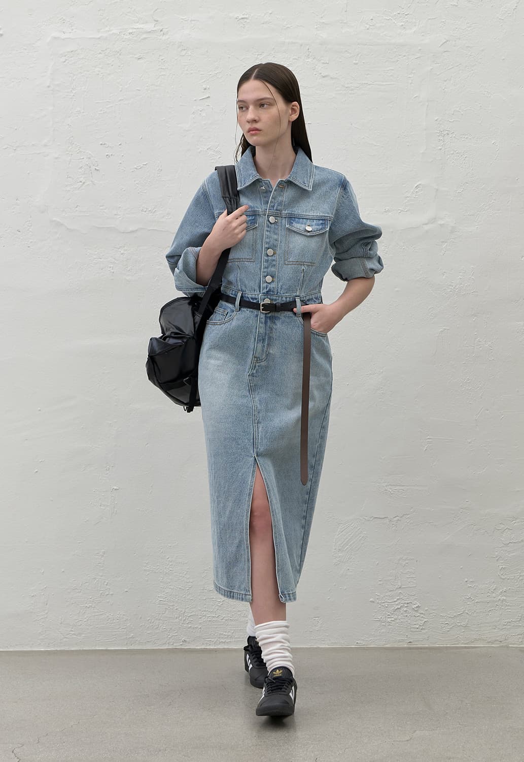 아틀리에나인 칼라 데님 원피스 S 상품이미지2