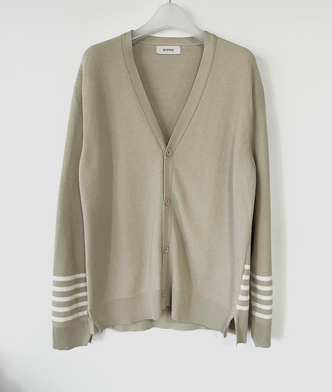 시스템옴므 스트라이프 베이지 니트 가디건 상품이미지3