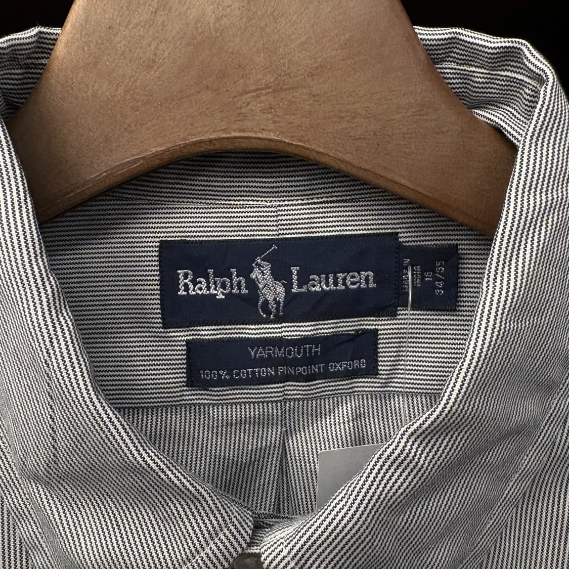 90s 폴로 랄프로렌 핀포인트 스트라이프 옥스포드 셔츠N336   상품이미지7