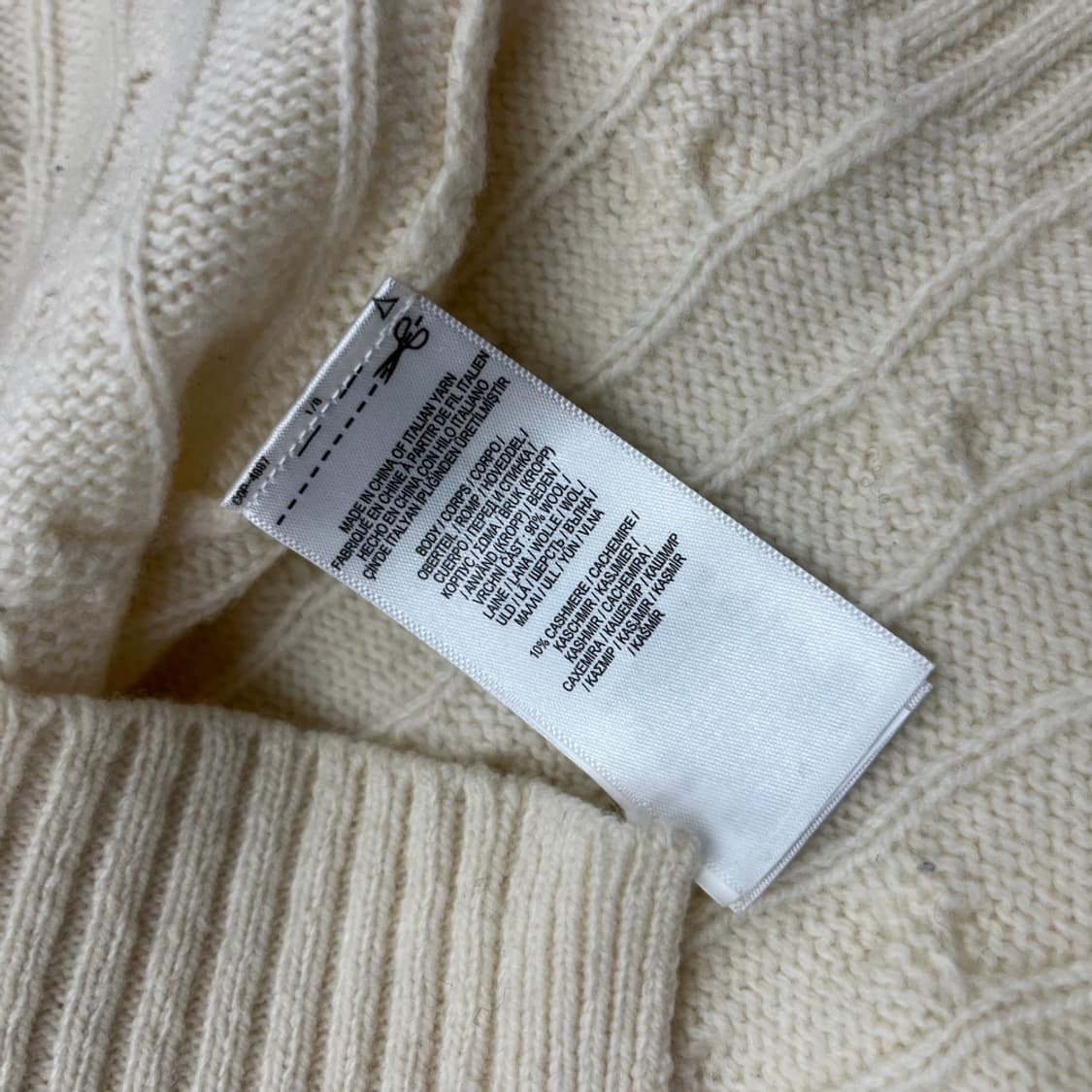 폴로 랄프로렌 네이비포니 아이보리 터틀넥 꽈배기 니트 L 상품이미지6