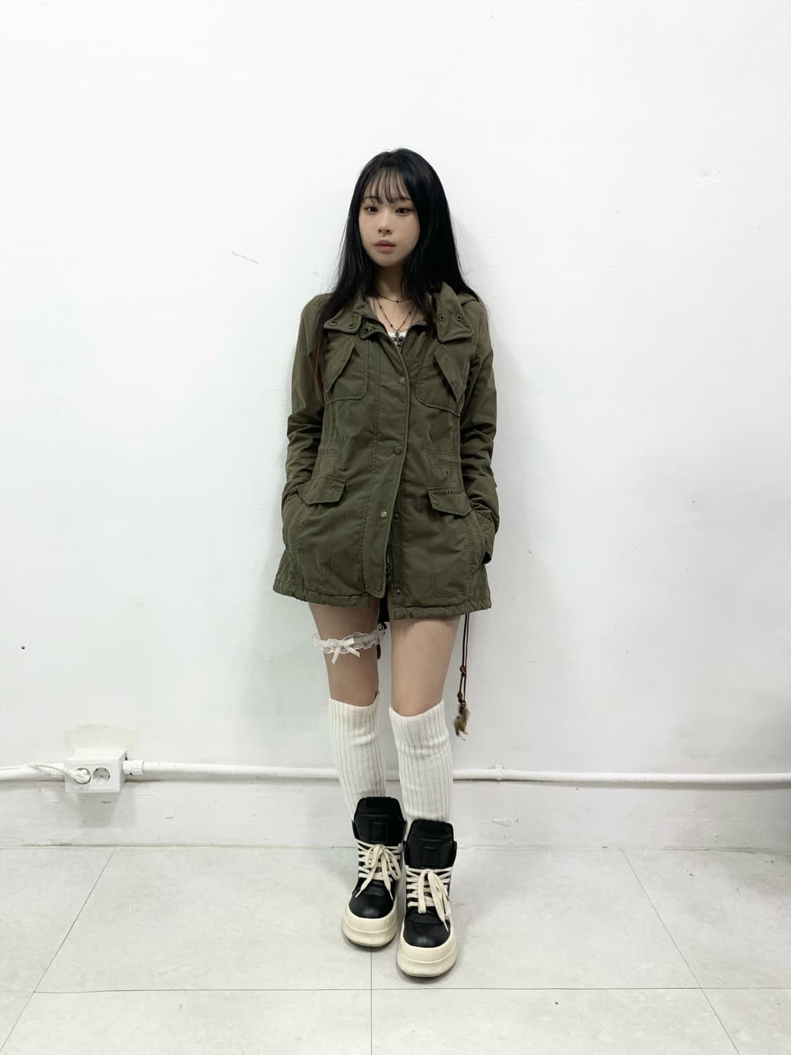 [GUESS] 게스 y2k 카키 야상 자켓 상품이미지1