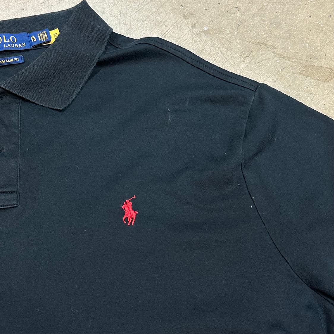 XL 폴로랄프로렌 커스텀 슬림핏 블랙 반팔 카라티 상품이미지9