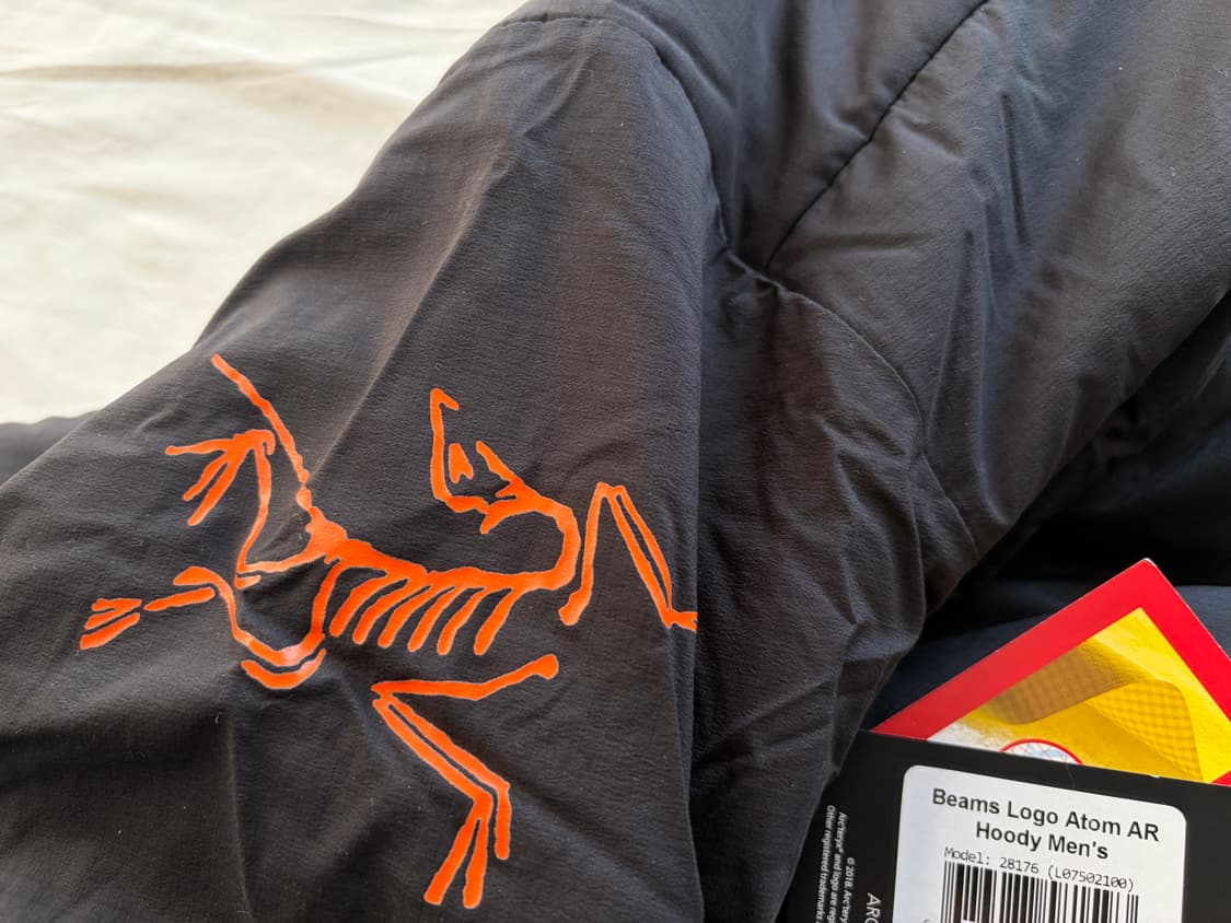 빔즈 x 아크테릭스 아톰 AR 후디 블랙 오렌지 BEAMS  Atom  상품이미지2