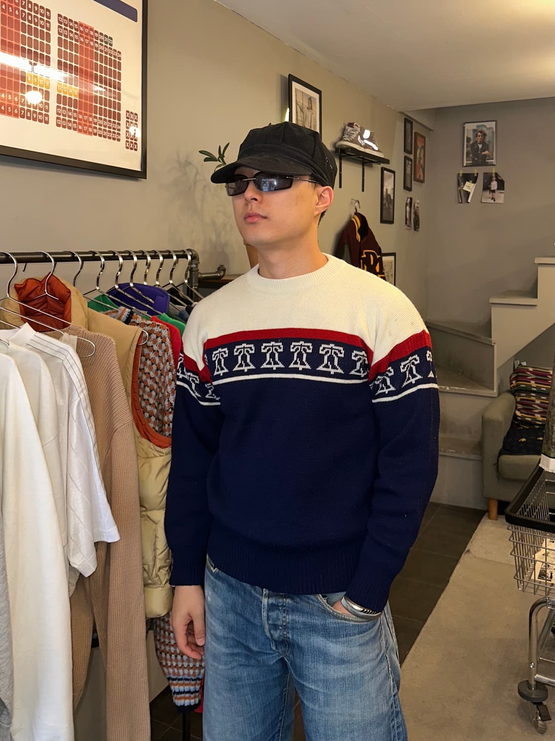 80‘s Liberty Bell ethnic pattern knit 상품이미지2