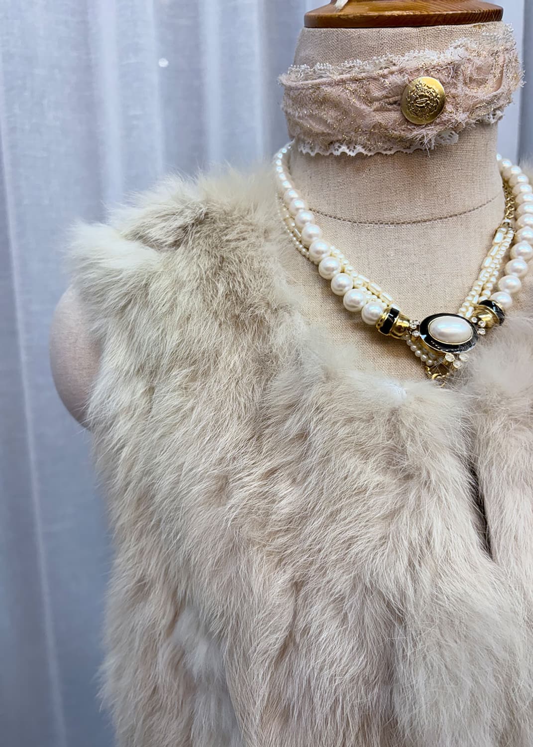 롱 니트 퍼 베스트 상품이미지1