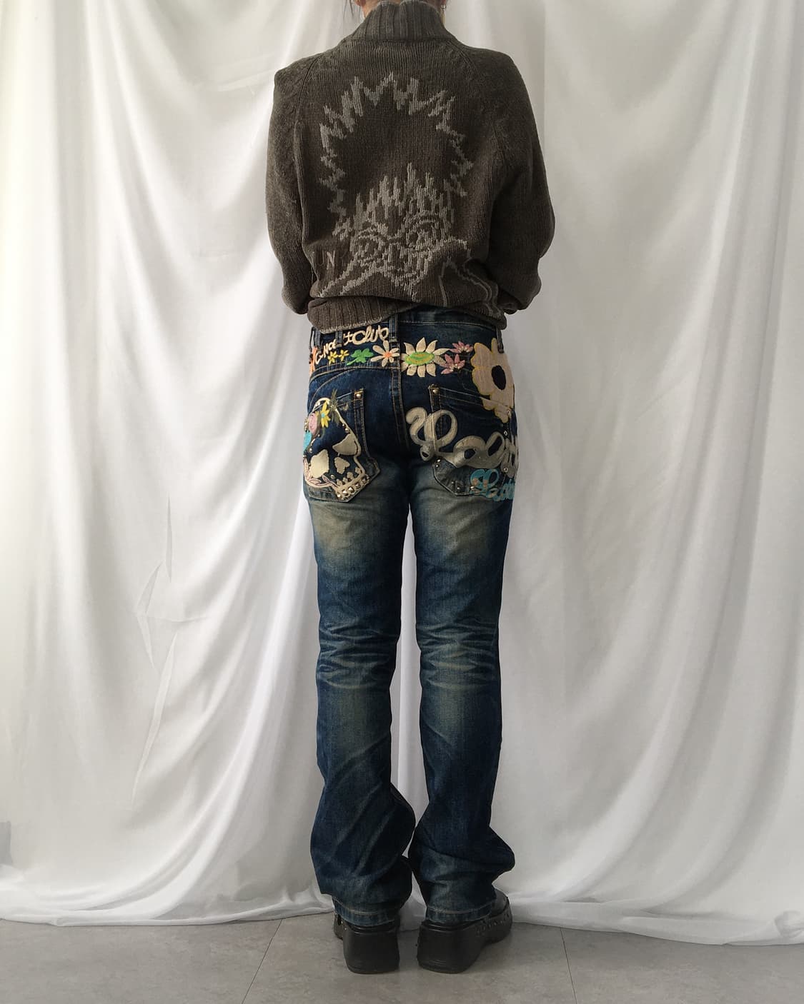 Back needle work point denim pants 상품이미지6