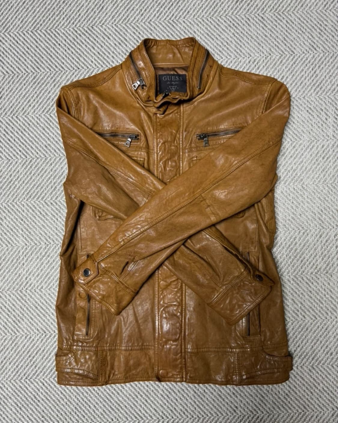 Guess 게스 리얼 양 가죽 자켓 XL 상품이미지6