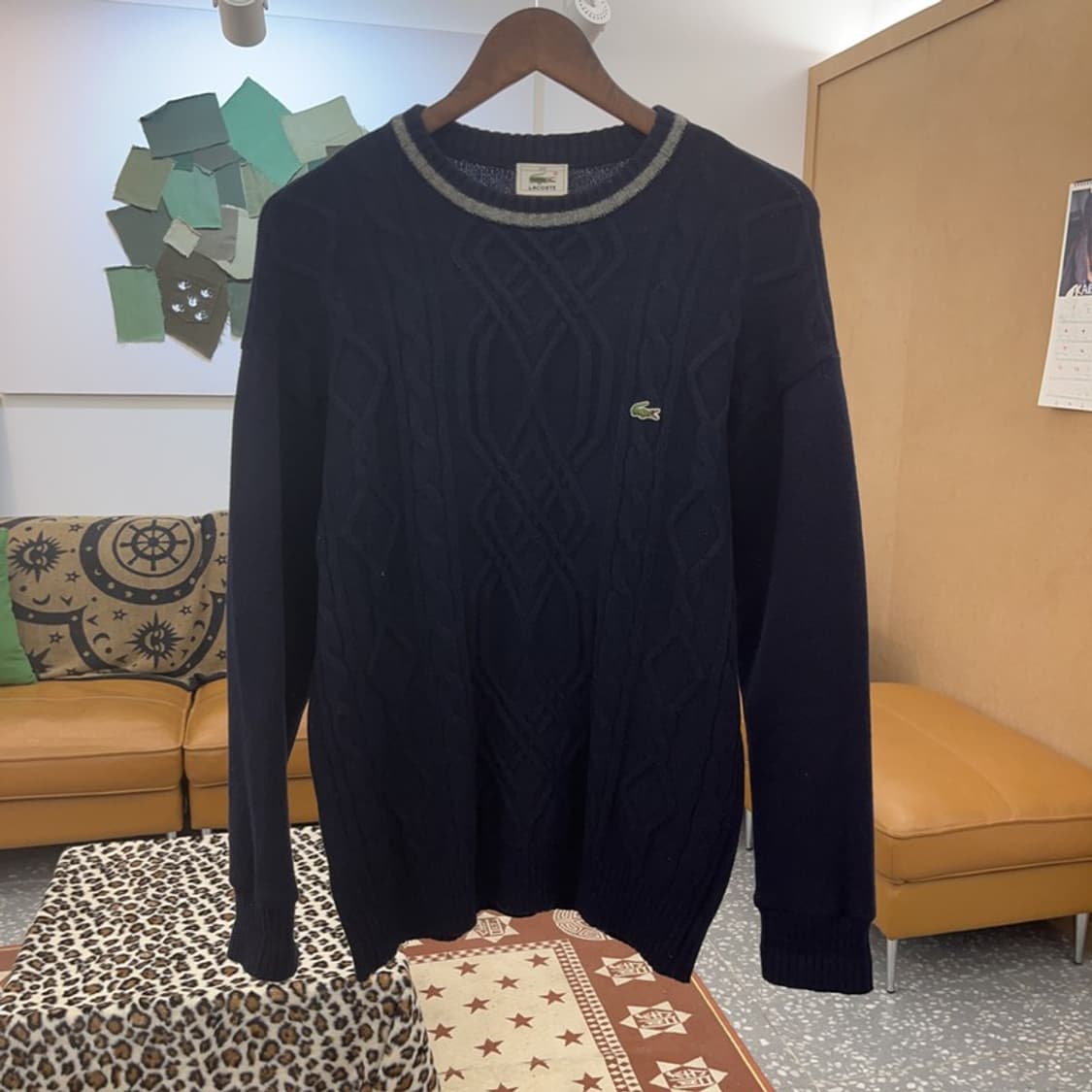라코스테 올드스쿨 레트로 꽈배기 케이블 니트 100 C09392 상품이미지3