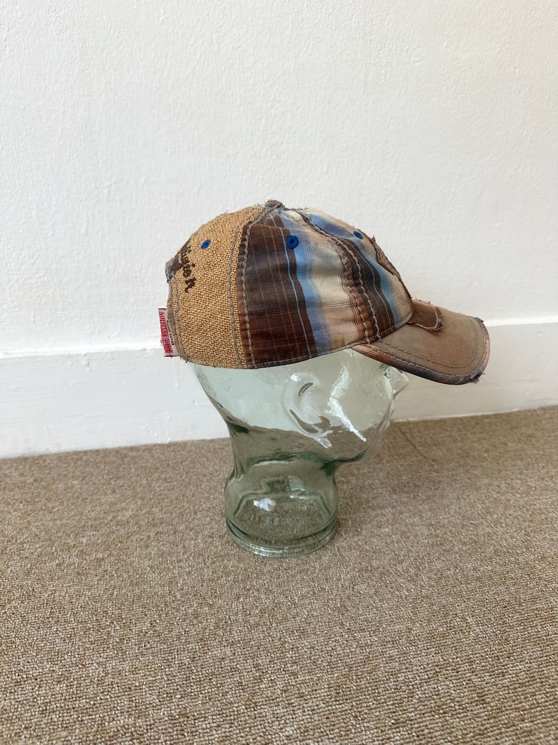 트루릴리전 2000s 디스트로이드 체크 볼캡 상품이미지3