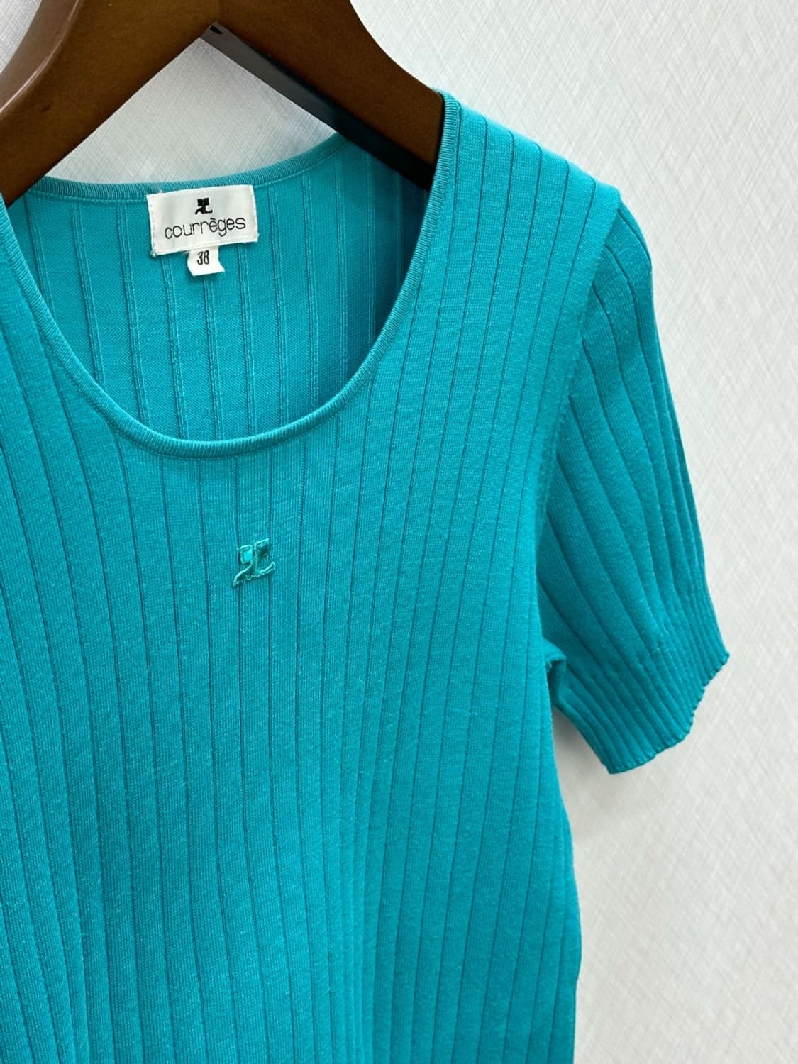 courreges / 꾸레쥬 터키 코튼 반팔 니트 탑 상품이미지2