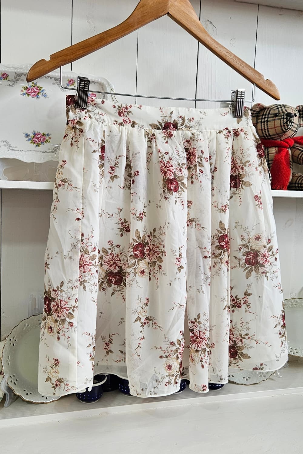 (LEST ROSE) 로즈 플라워 쉬폰 스커트 상품이미지2