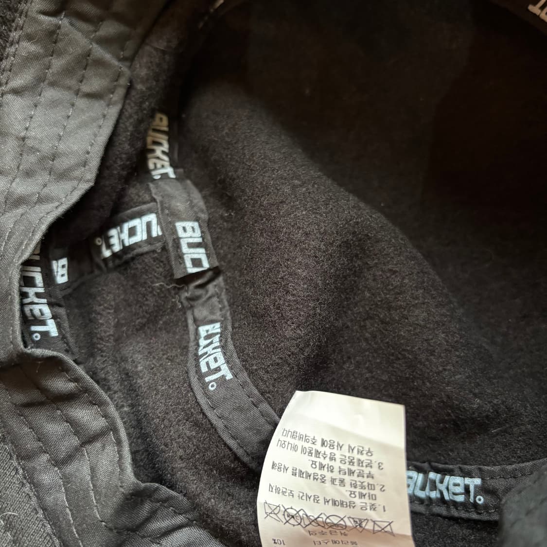 버킷(BUCKET) 블랙 속기모 코튼 로고 버킷햇 (남여공용) 상품이미지10