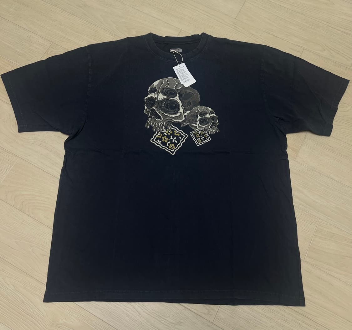 [L,XL] 캐피탈 워시드 스컬 쿠키 티셔츠 블랙 상품이미지1