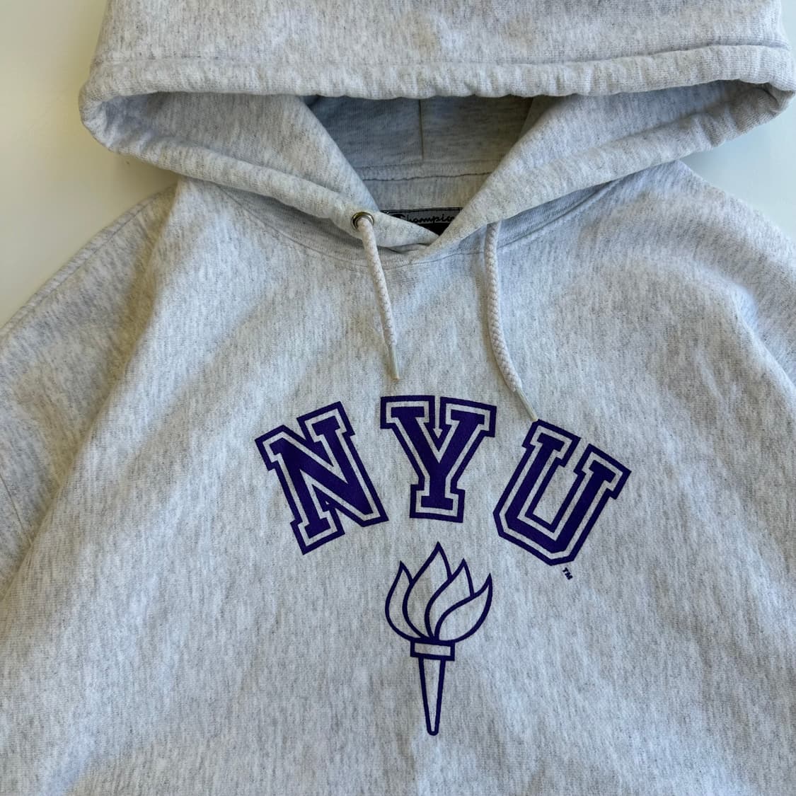 챔피온 90‘s 리버스위브 NYU 멜란지 후드티 상품이미지4