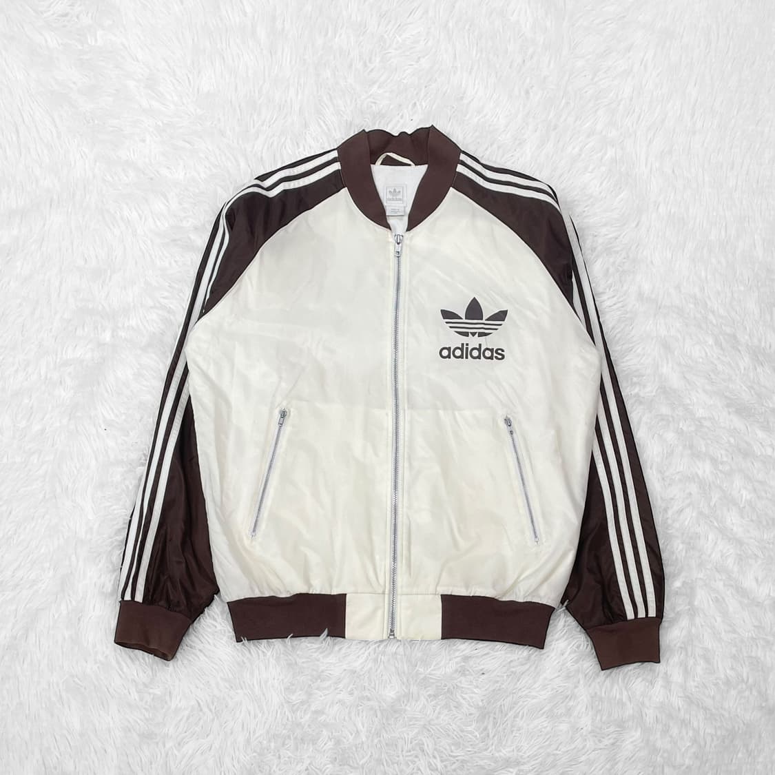 아디다스 불꽃 로고 크림 브라운 배색 트랙 자켓 대장급 상품이미지2