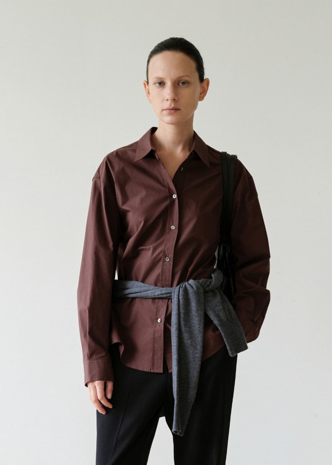 [르에떼] Classic Shirt in Burgundy Brown 상품이미지1