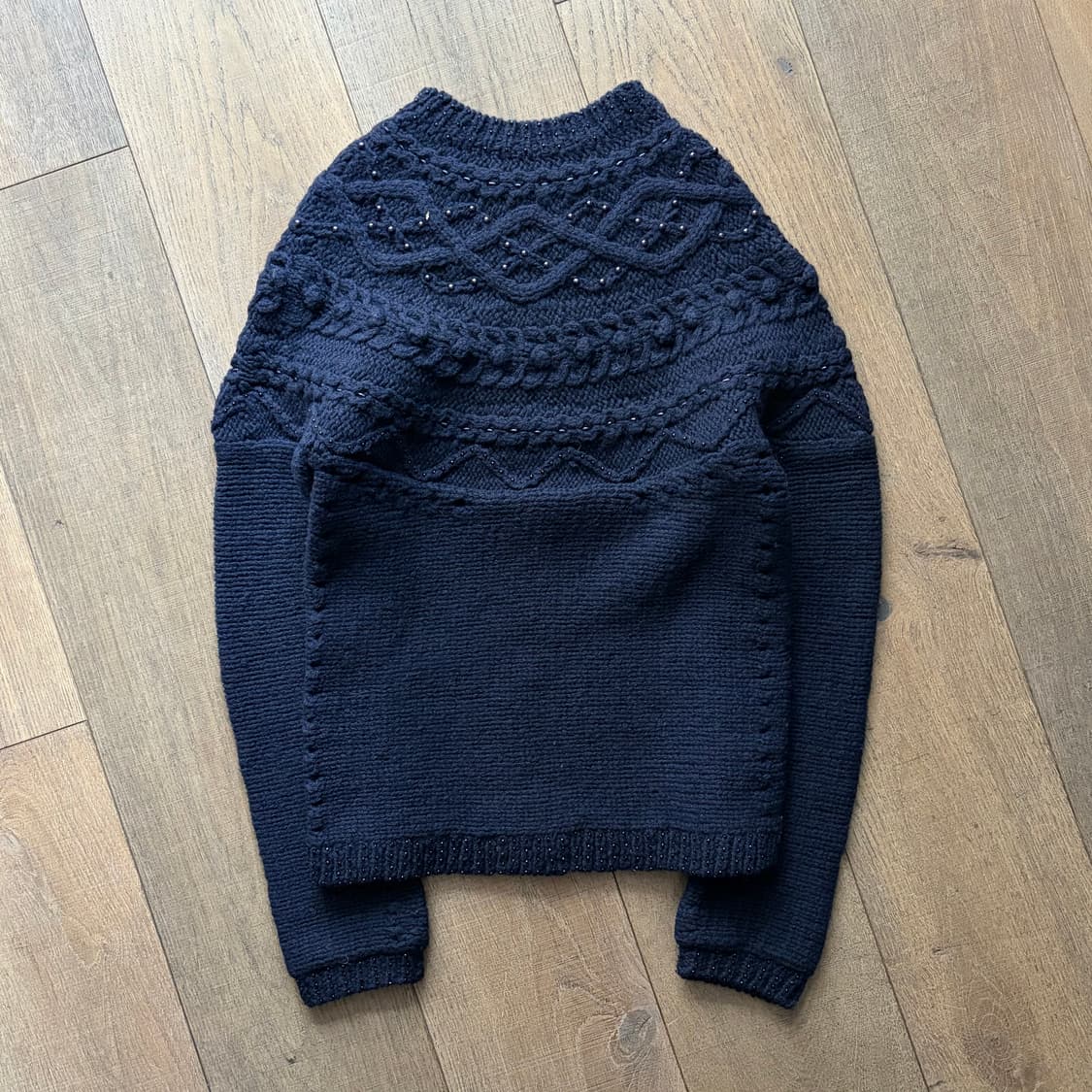 Beads Cape Fit Cable Knit 상품이미지9