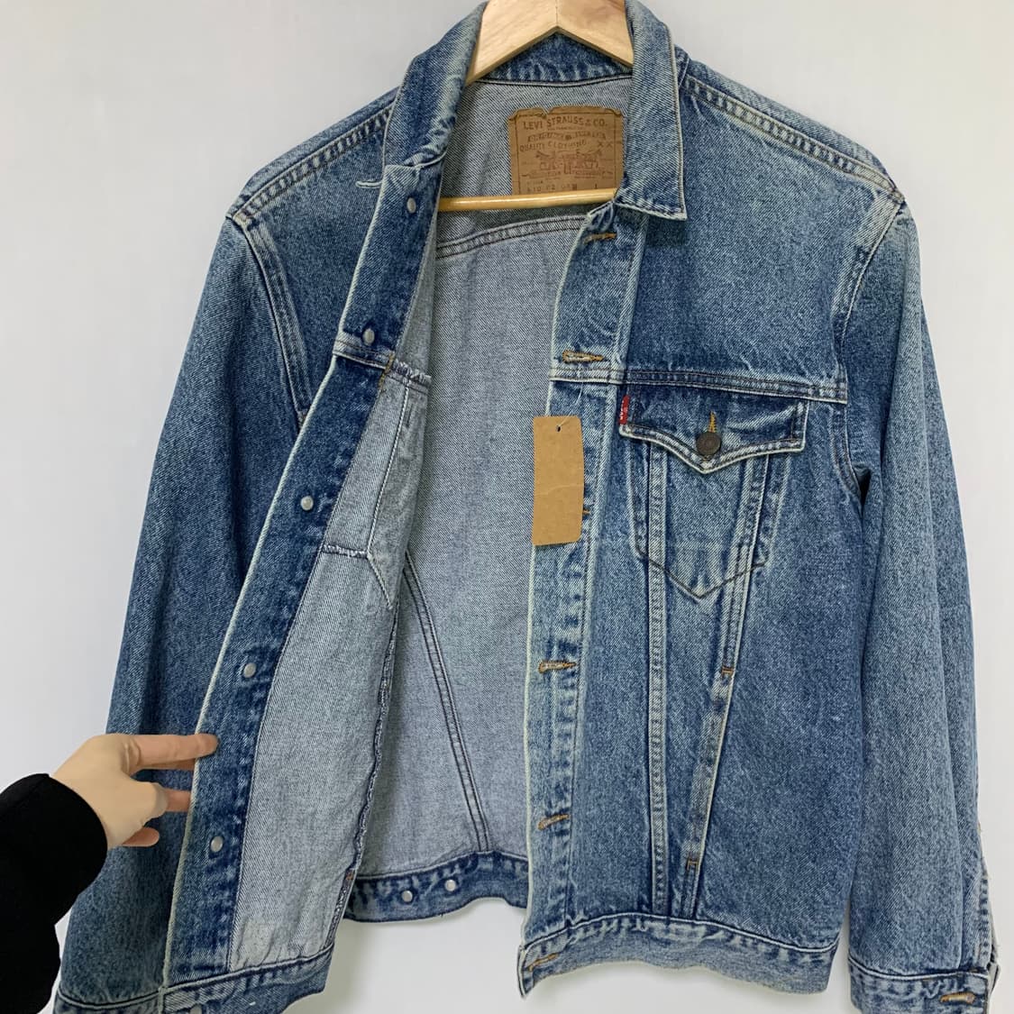 90s 리바이스 빈티지 워싱 데님 중청 자켓 남성 M 남녀공용 상품이미지6
