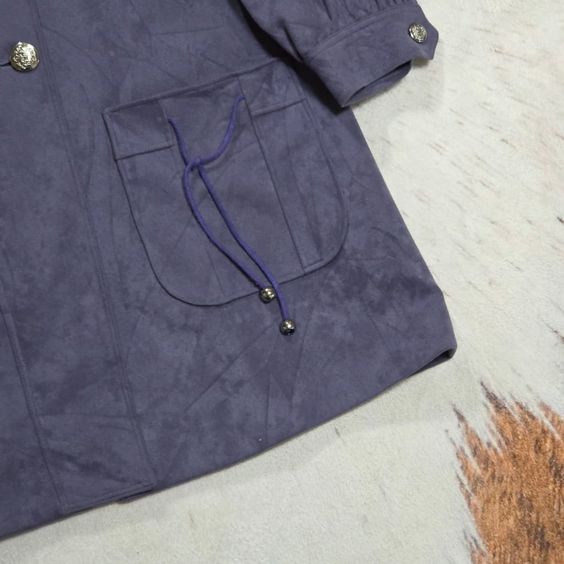 일본 빈티지 퍼플 미디 코트 자켓 상품이미지4