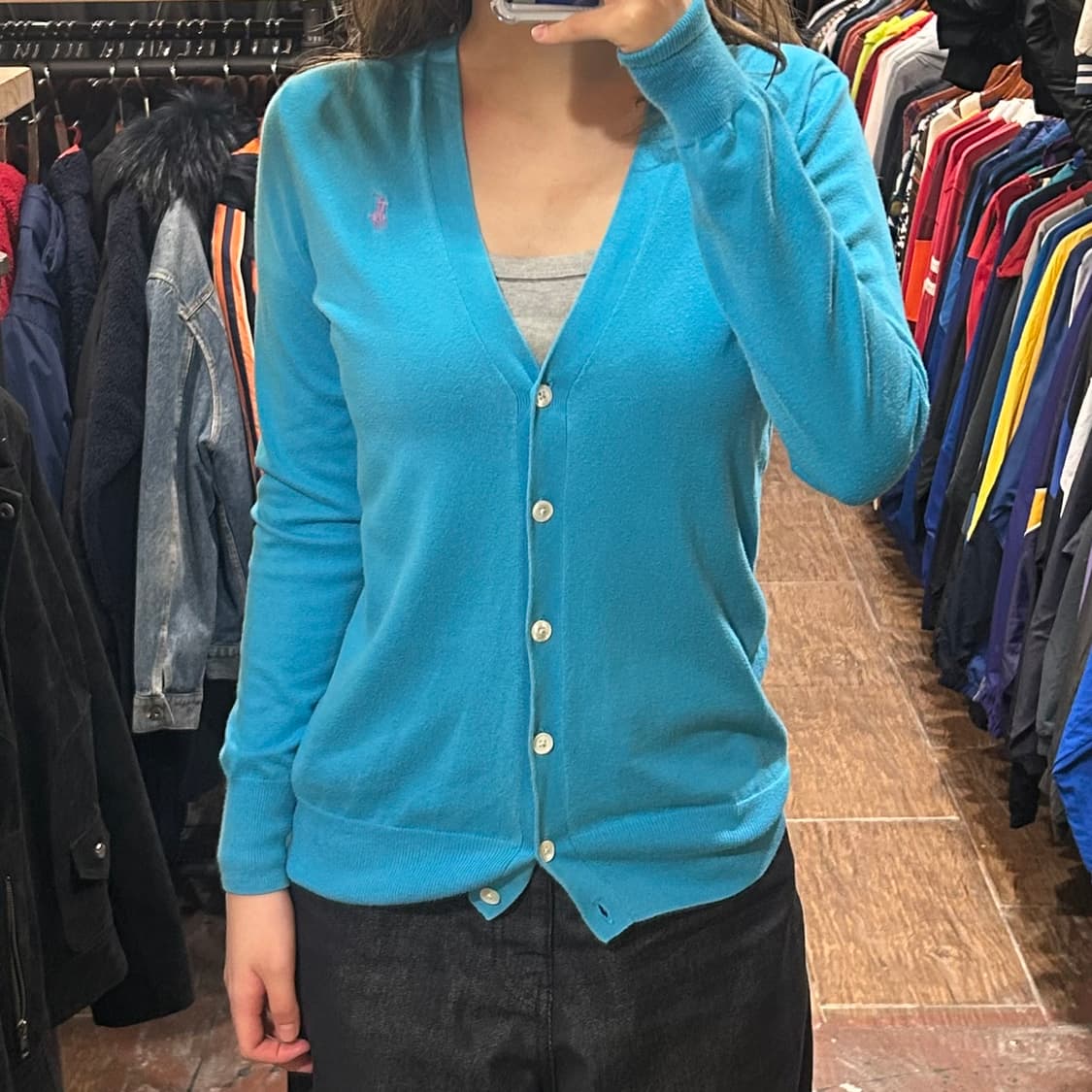 [HI] 폴로 니트 가디건 스카이블루 상품이미지2