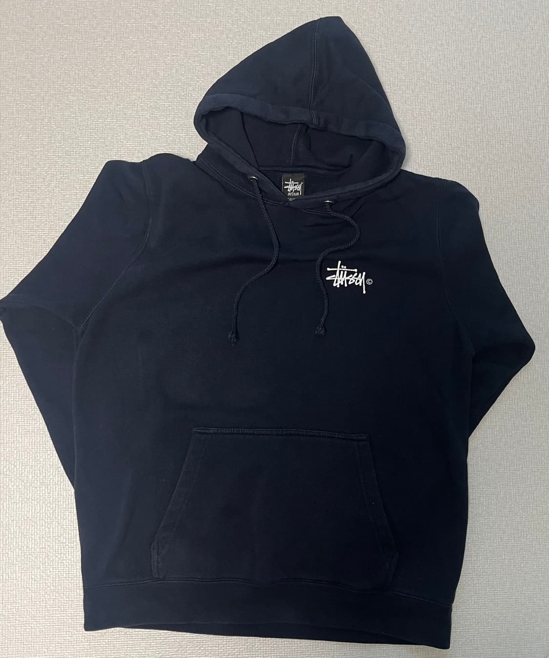 90s 스투시 베이직 후드티 네이비 M 상품이미지1