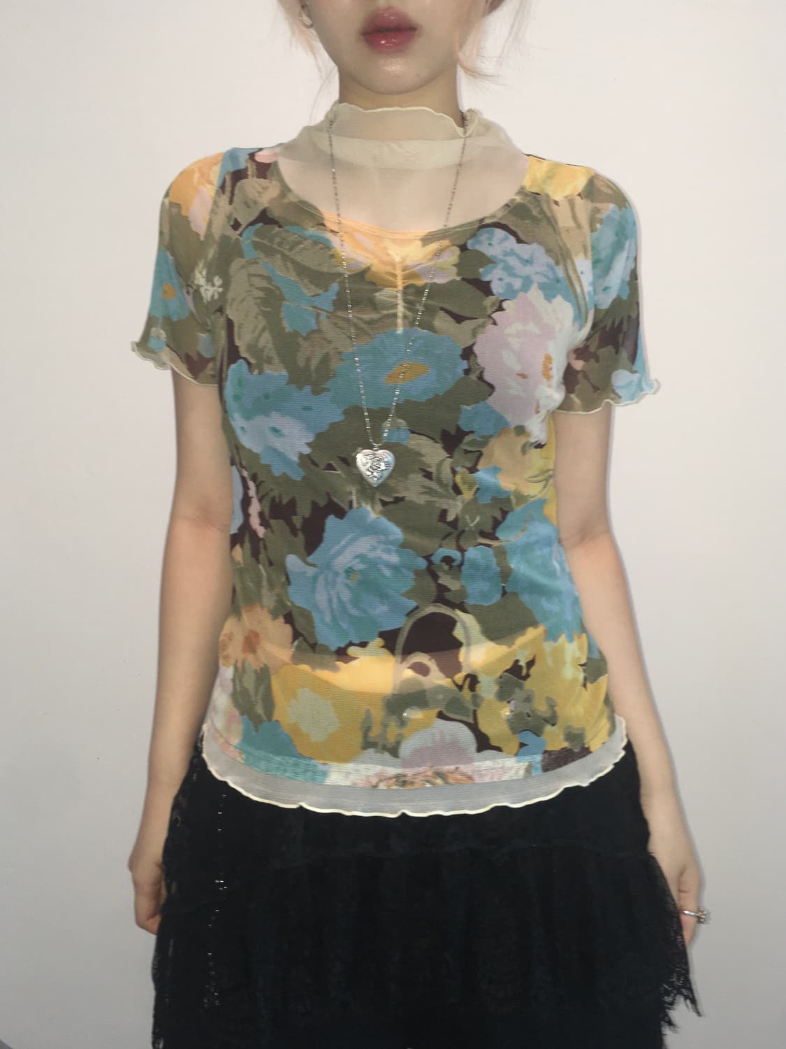 Jpg Vintage flower see through blouse 상품이미지4
