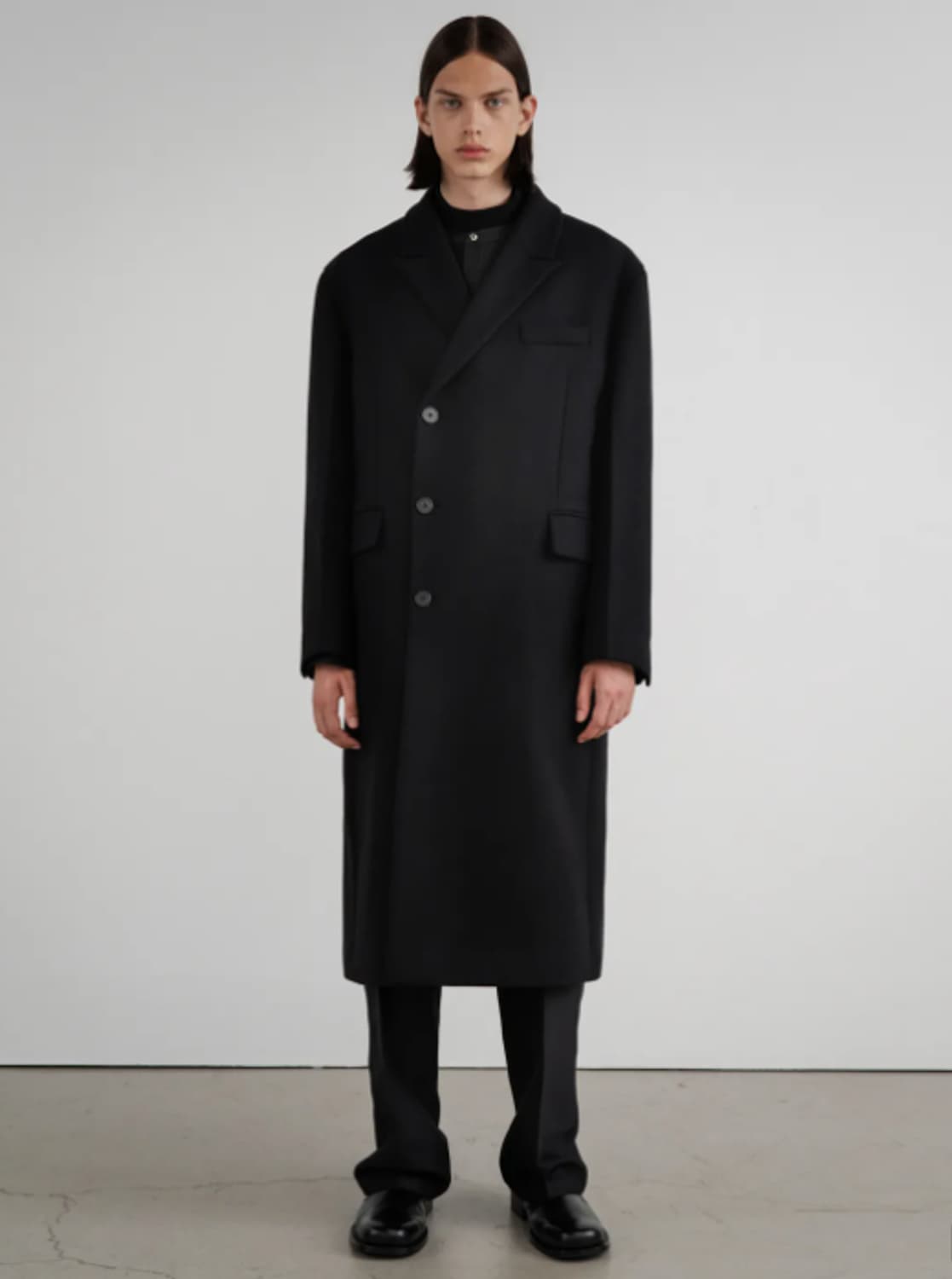 인사일런스 MTR 피크드 하프 더블 코트 BLACK 상품이미지1