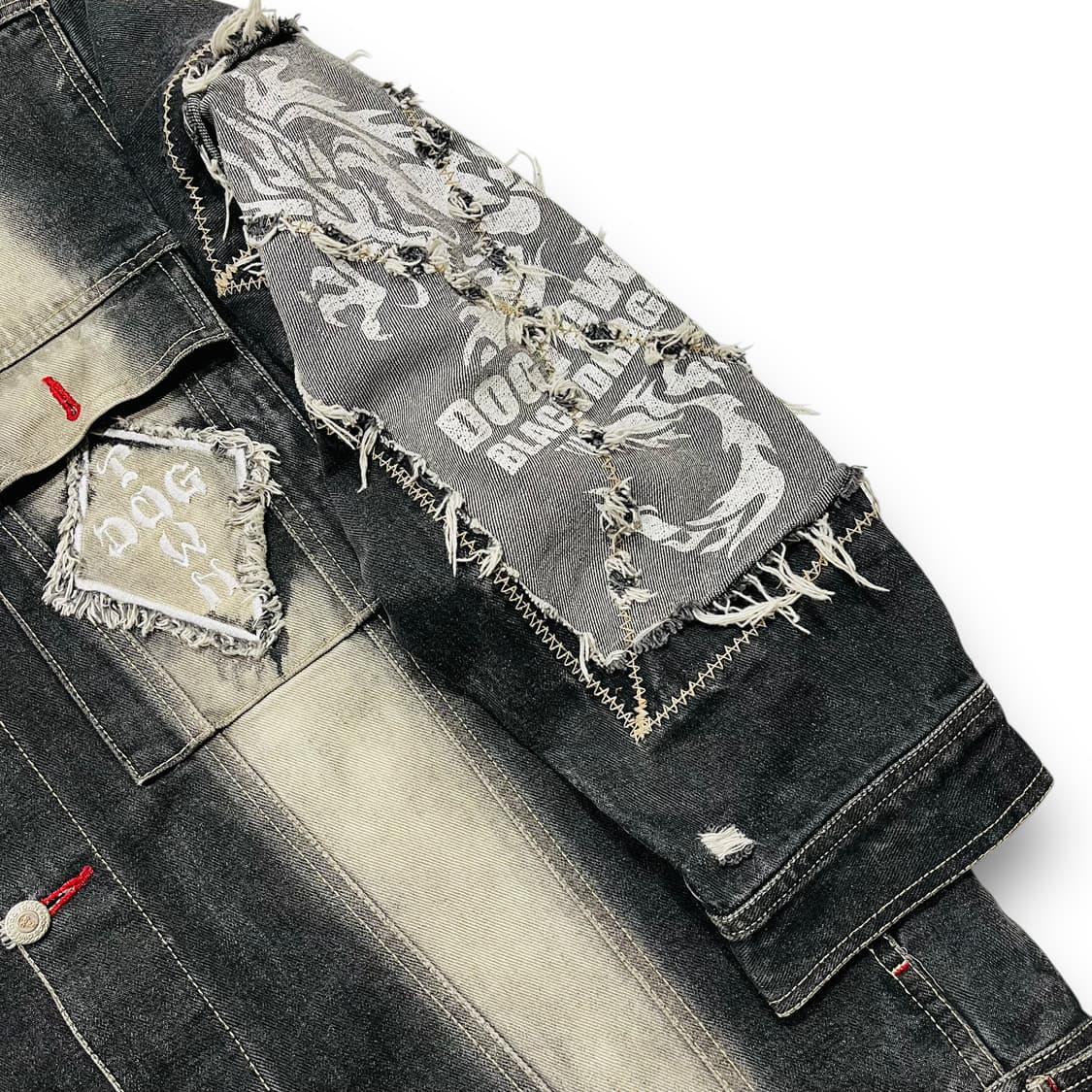 도그타운 90s 블랙드래곤 워시드 더블 라인 흑청자켓 상품이미지4