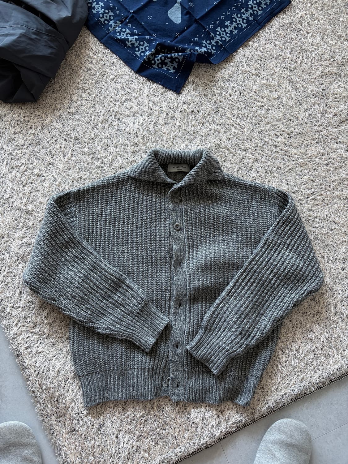 애프터프레이 쇼트 인타르시아 니트 가디건 M 상품이미지1