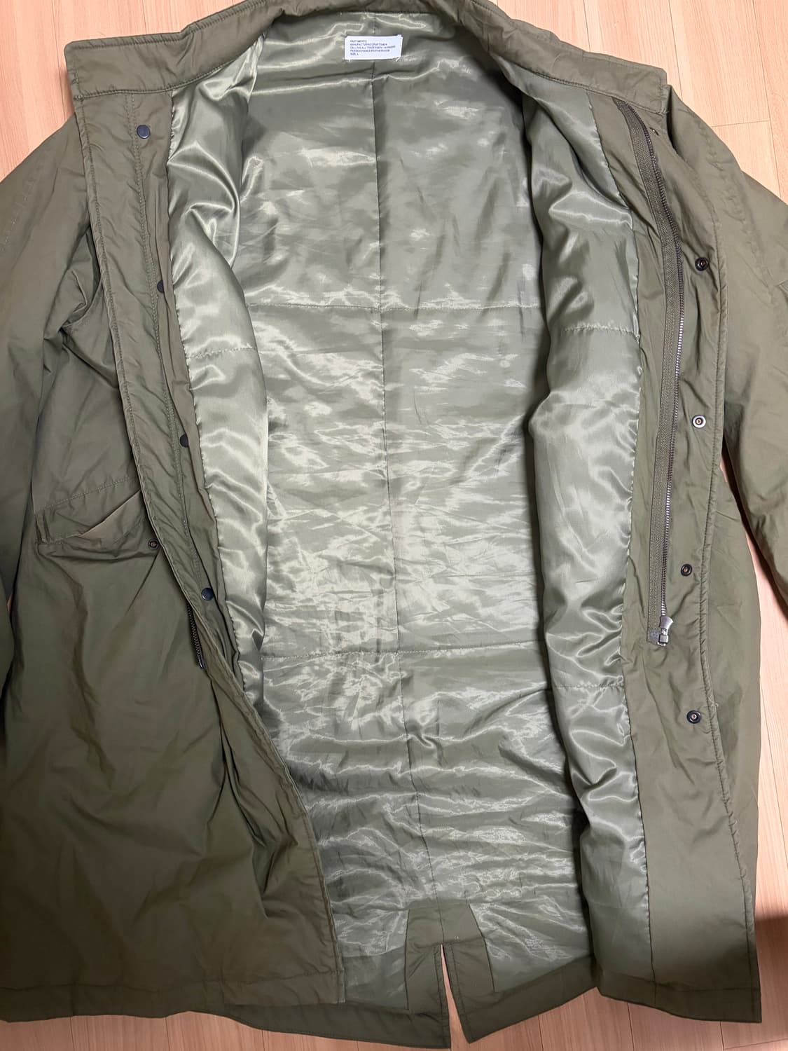 파르티멘토 3M 신슐레이트 피쉬테일 파카 야상 개파카 카키 L 100 상품이미지6