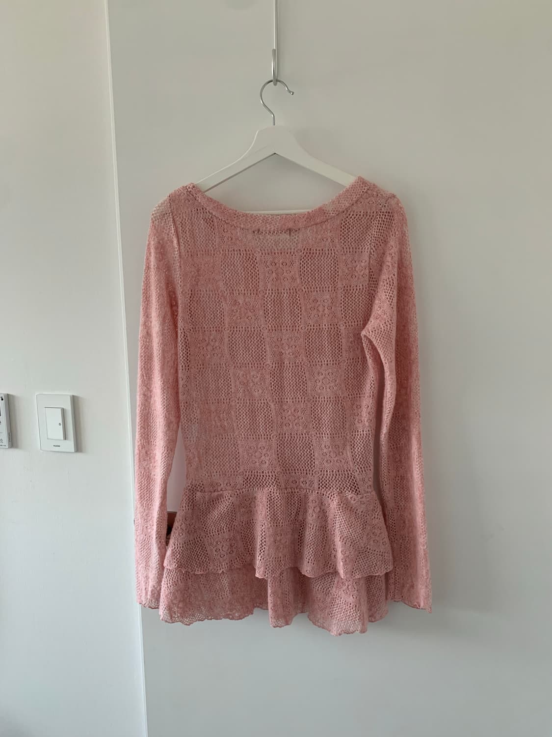 핑크 스퀘어 패턴 니트 상품이미지5