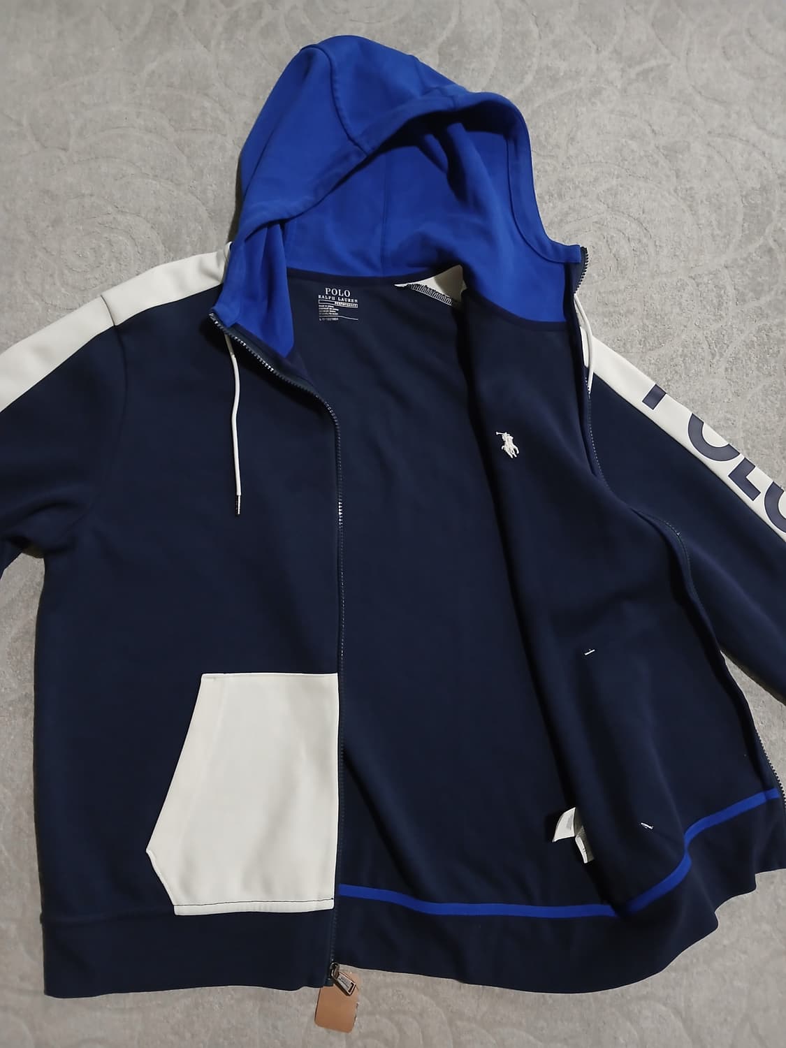 폴로 랄프로렌 네이비 배색 후드집업 L  상품이미지3