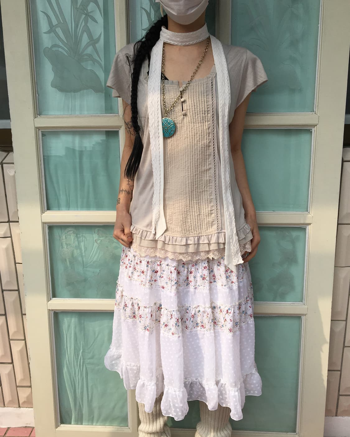  lace trimming tie scarf 상품이미지5