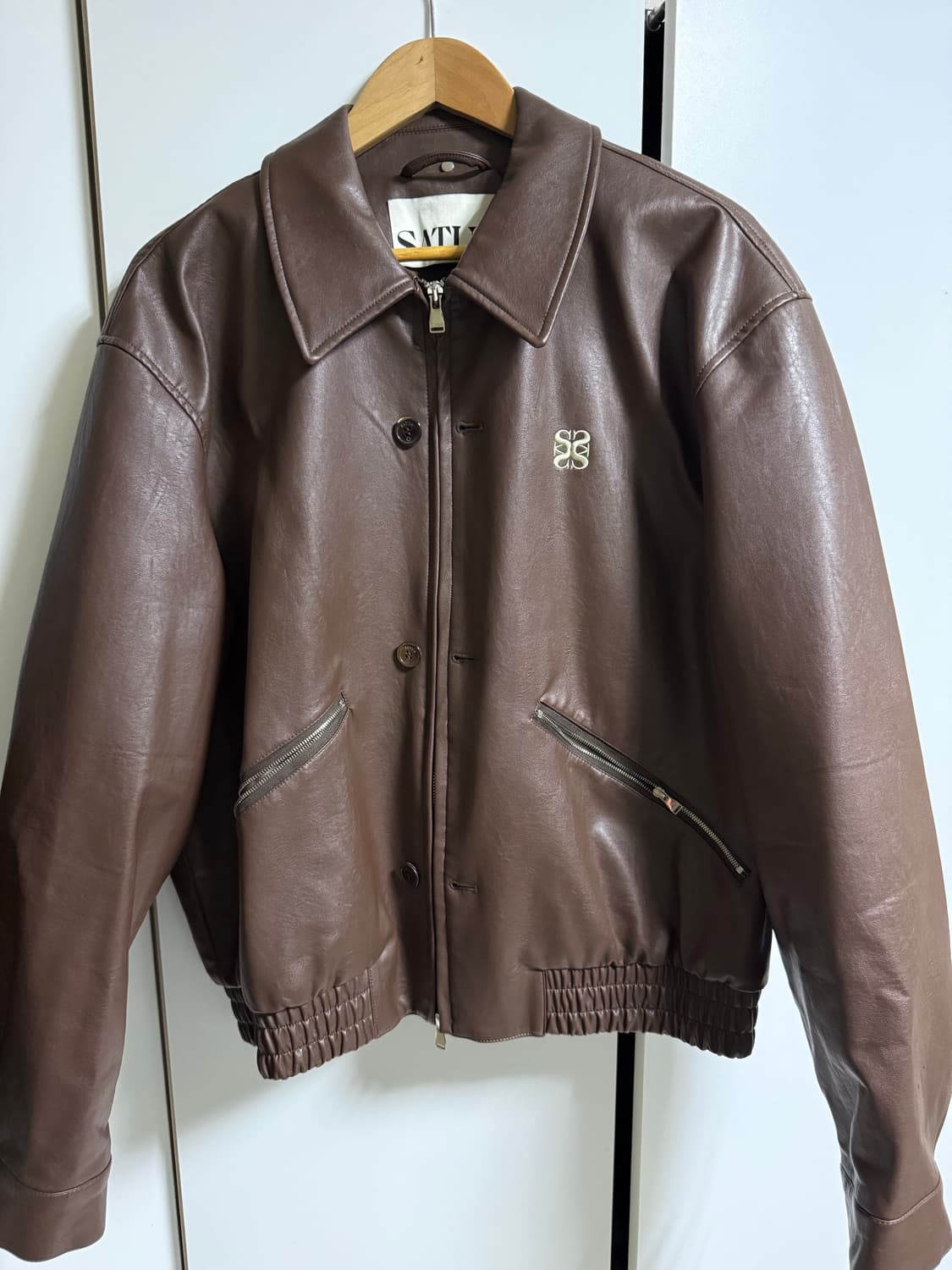 세터 레더 블루종 자켓 XL 브라운 상품이미지4