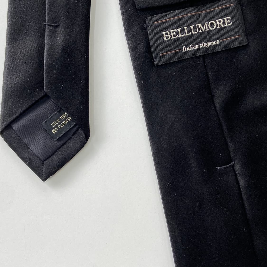 BELLUMORE 블랙 100실크넥타이 8.7cm 상품이미지5