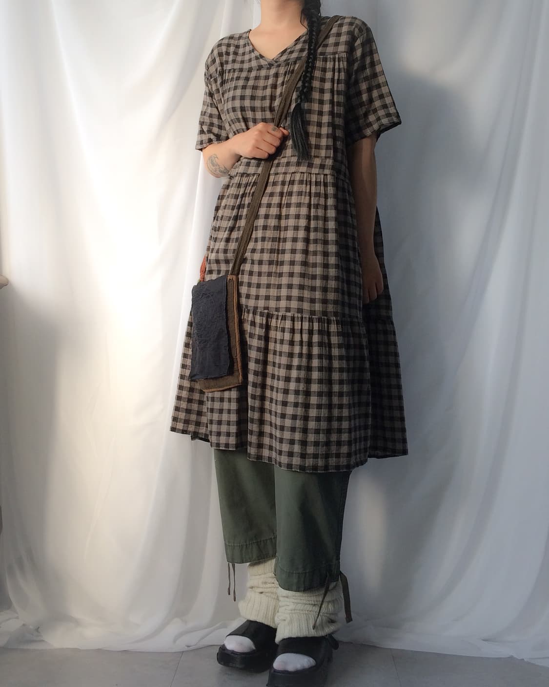 Check pattern over fit onepiece 상품이미지8