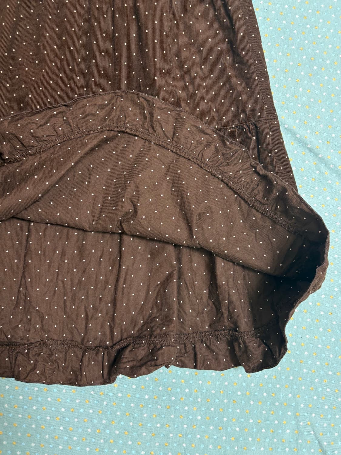 브라운 도트 미디 스커트 상품이미지8