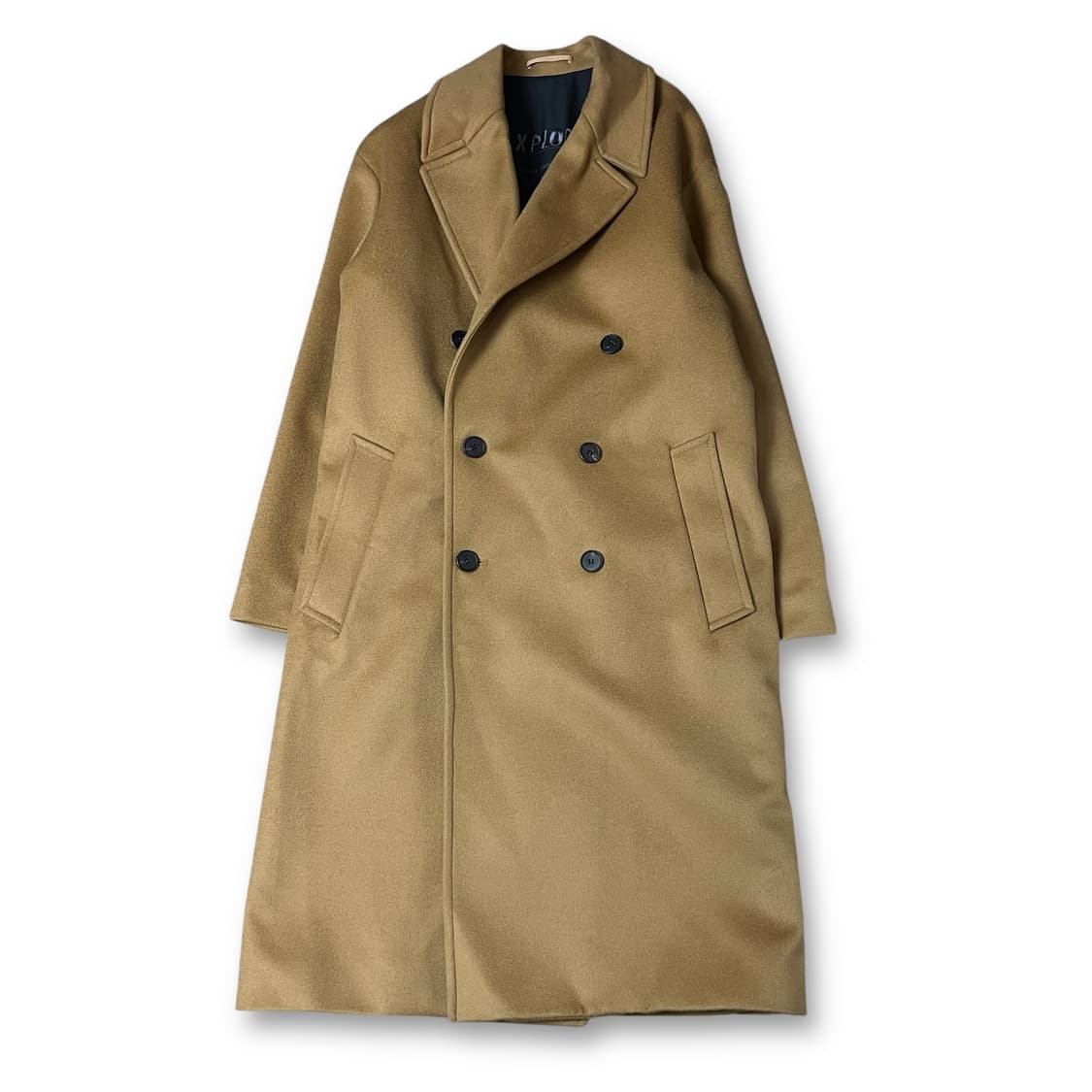 인사일런스 베이지 카멜 캐시미어 더블 롱 코트 상품이미지1