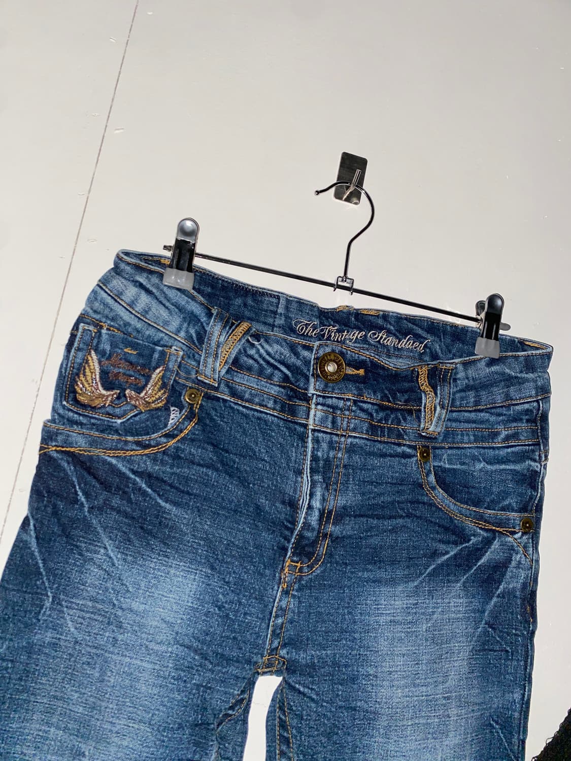 ꒰ঌ 이글 날개 자수 패치워크 데님 팬츠 ໒꒱ 상품이미지4