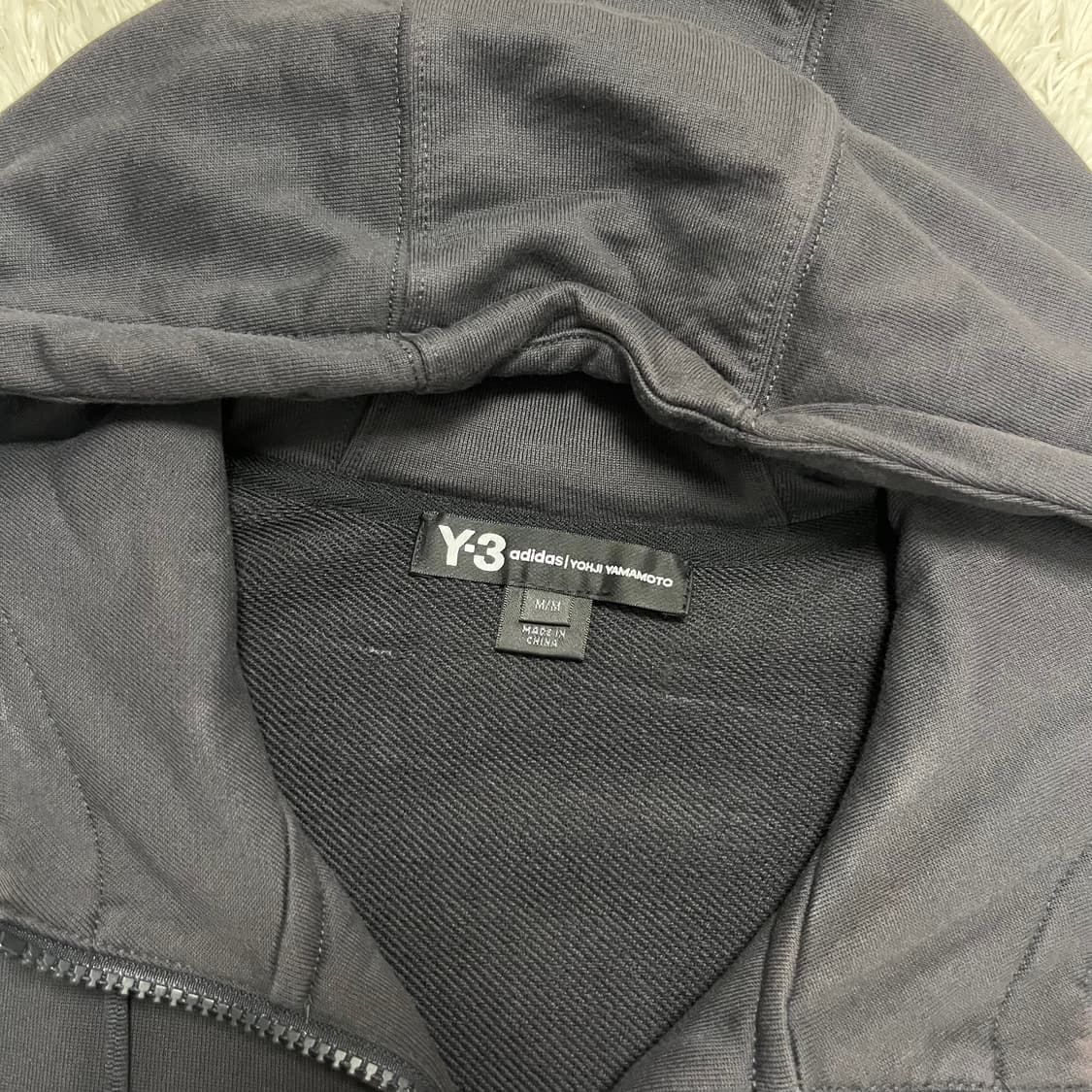 Y-3 classic charcoal zip-up hoodie 상품이미지7