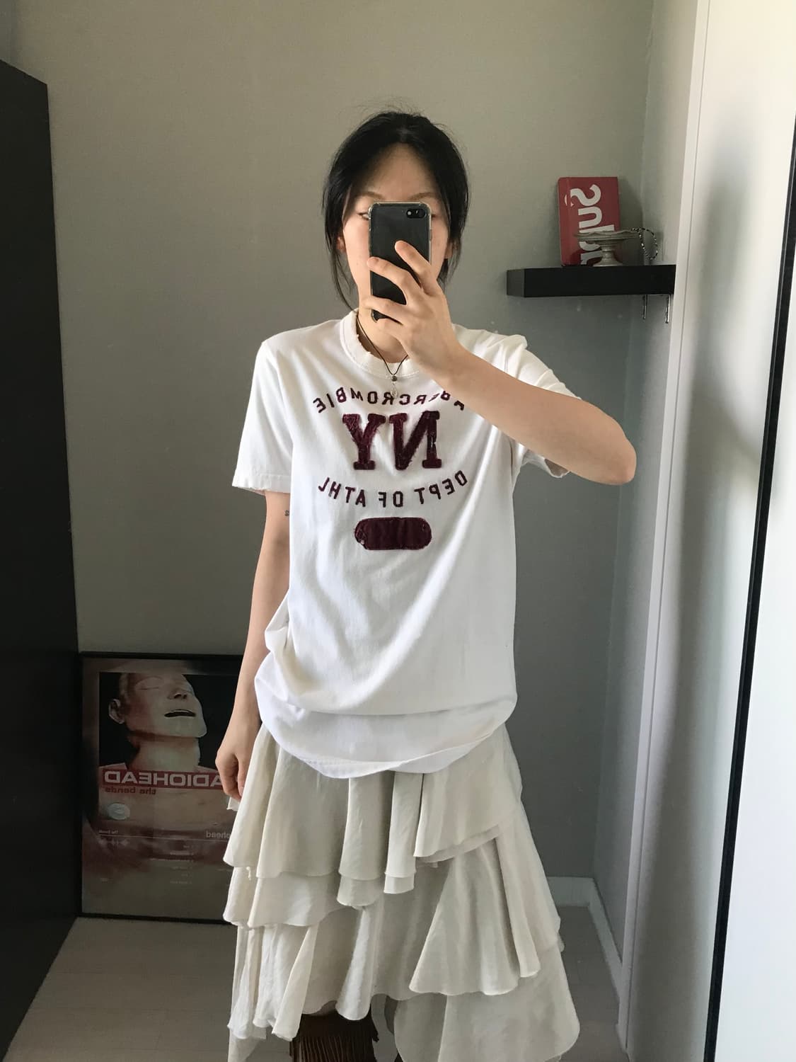 아베크롬비 중앙 자수로고 반팔티 상품이미지3