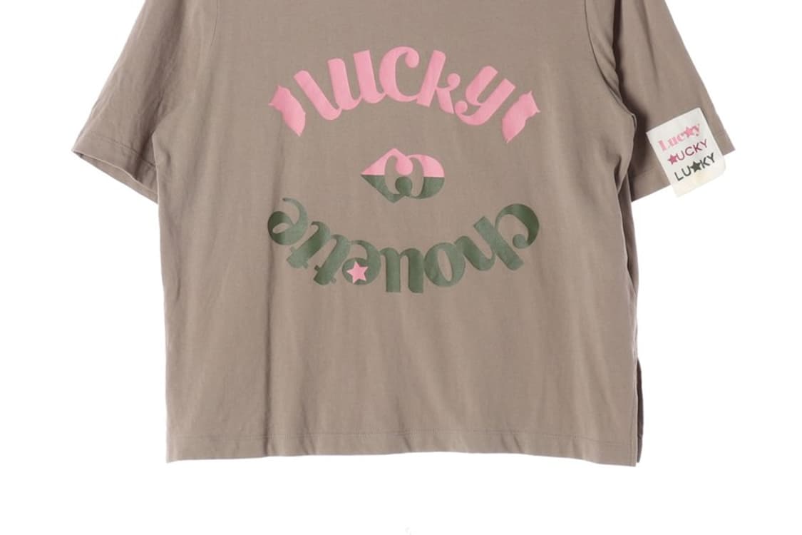 럭키슈에뜨 컬러 배색 레터링 반팔티 36 상품이미지4