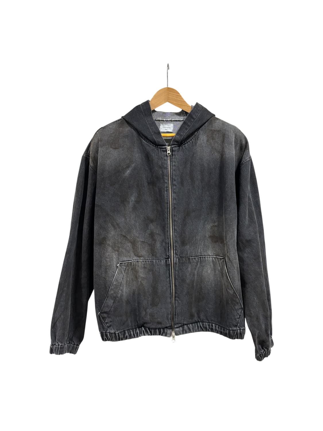 더티워싱 후드 블랙 상품이미지1