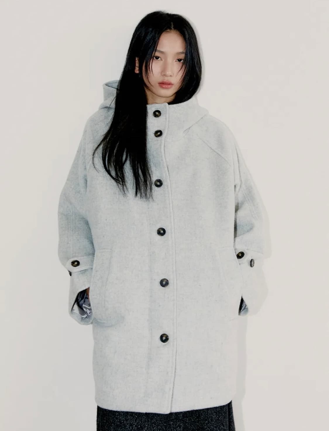 오피쉬 RICH WOOL HALF COAT_GRAY 상품이미지1