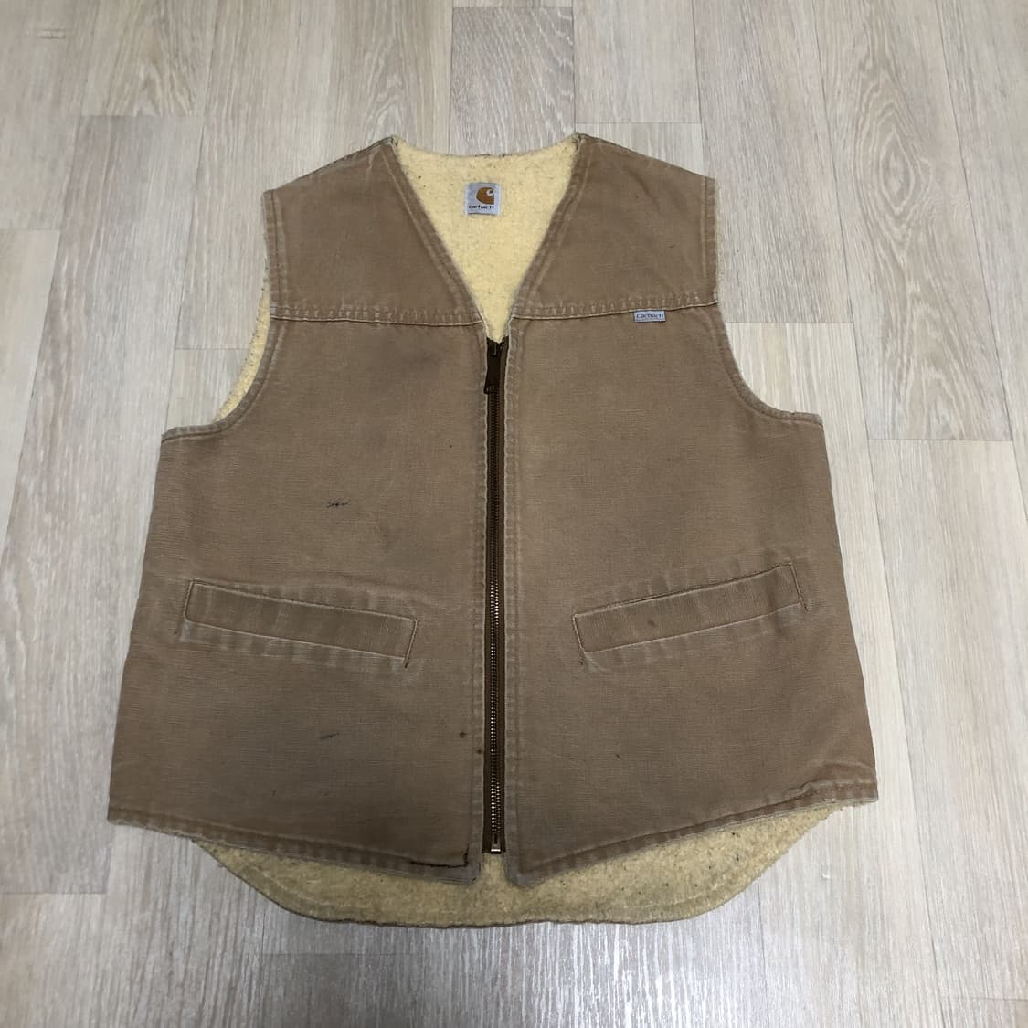 (M) 80's 미국제조 칼하트 Carhartt 덕캔버스 쉐르파 베스트  상품이미지1
